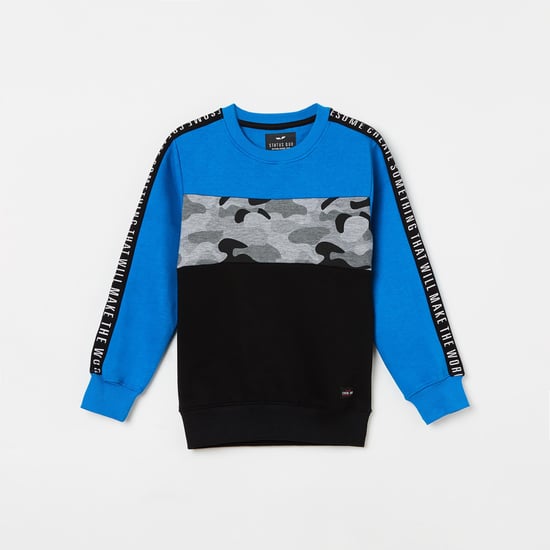 STATUS QUO Boys Printed Full Sleeves Sweatshirt