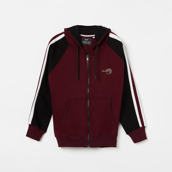 STATUS QUO Boys Solid Full Sleeves Hooded Sweatsirt