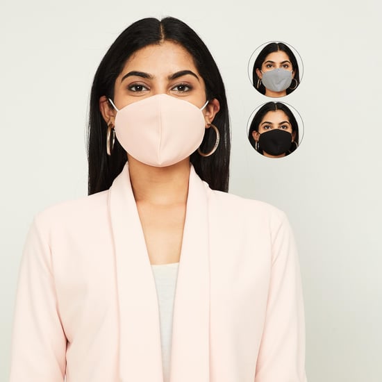 GINGER Women Textured Reversible Breathable Masks - Pack of 3