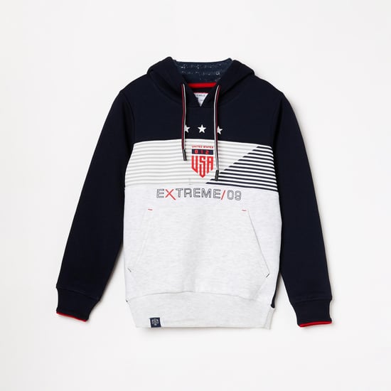 MONTE CARLO Boys Printed Colourblock Hoodie