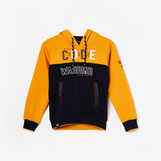 MONTE CARLO Boys Typographic Print Colourblock Hoodie