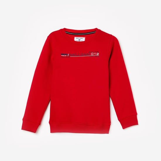 MONTE CARLO Boys Typographic Print Full Sleeves Sweatshirt