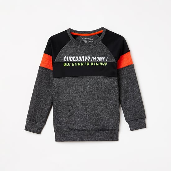 MONTE CARLO Boys Typographic Print Full Sleeves Sweatshirt