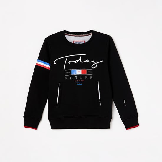MONTE CARLO Boys Typographic Print Full Sleeves Sweatshirt