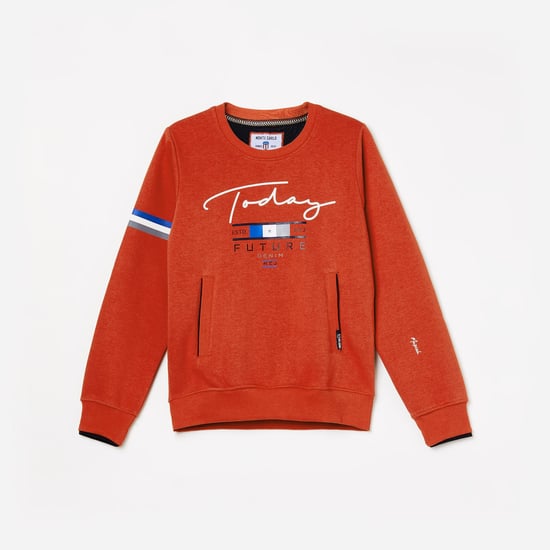 MONTE CARLO Boys Typographic Print Full Sleeves Sweatshirt