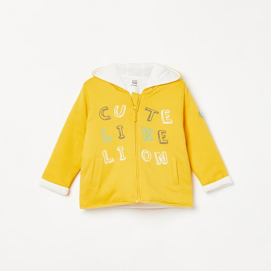 FS MINI KLUB Boys Typographic Print Zip-Front Hoodie