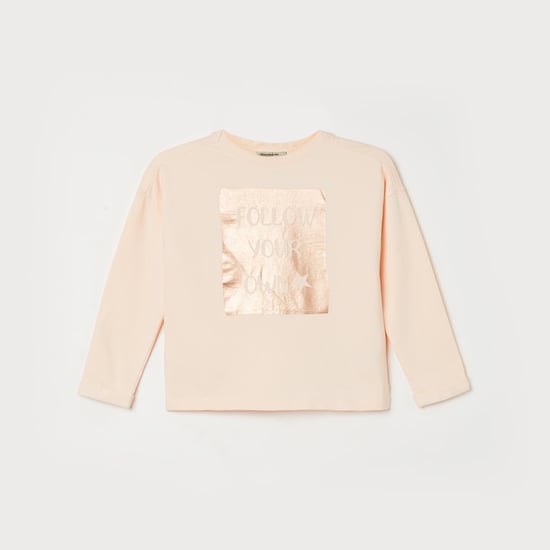 PEPE JEANS Girls Drop-Shoulder Sweatshirt with Applique