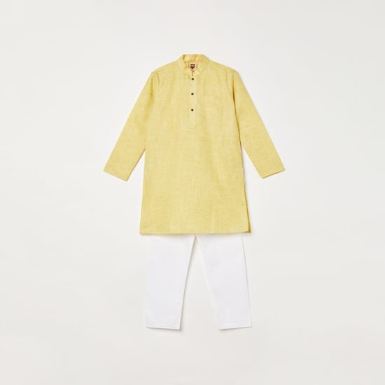MANYAVAR Boys Textured Kurta with Pyjamas