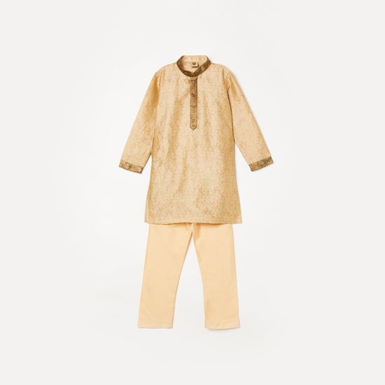 MANYAVAR Boys Self-Design Short Kurta with Pants