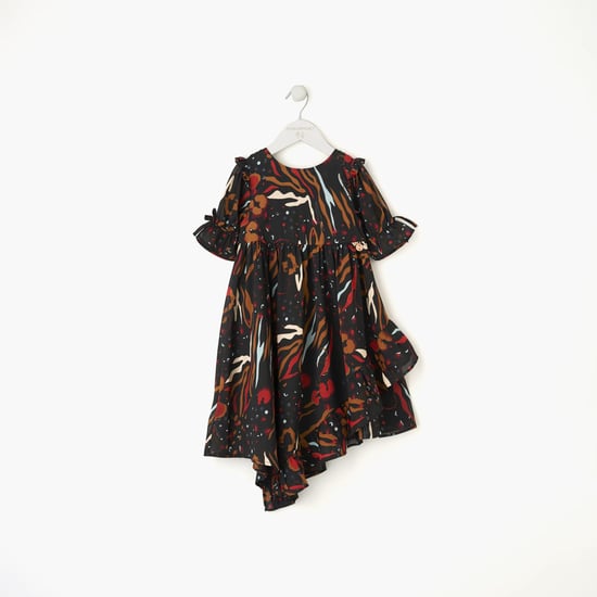 ANGEL & ROCKET Girls Printed Asymmetrical Dress