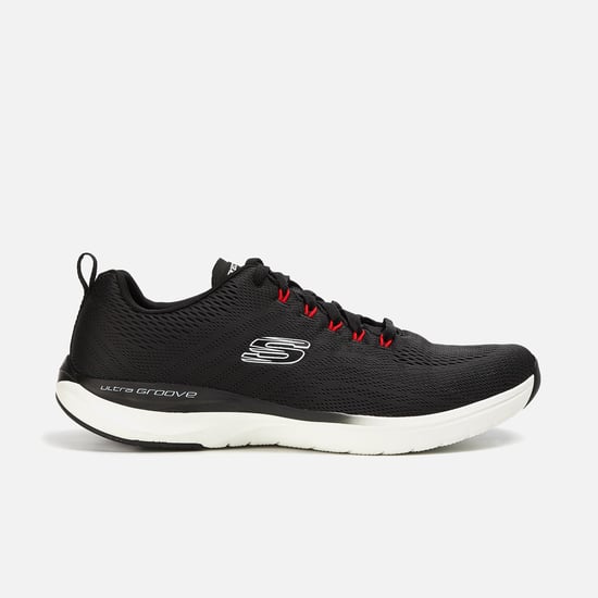SKECHERS Men Mesh Detailed Lace-Up Sports Shoes