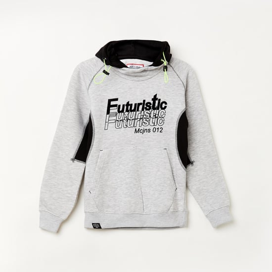 MONTE CARLO Boys Typographic Print Hoodie with Raglan Sleeves
