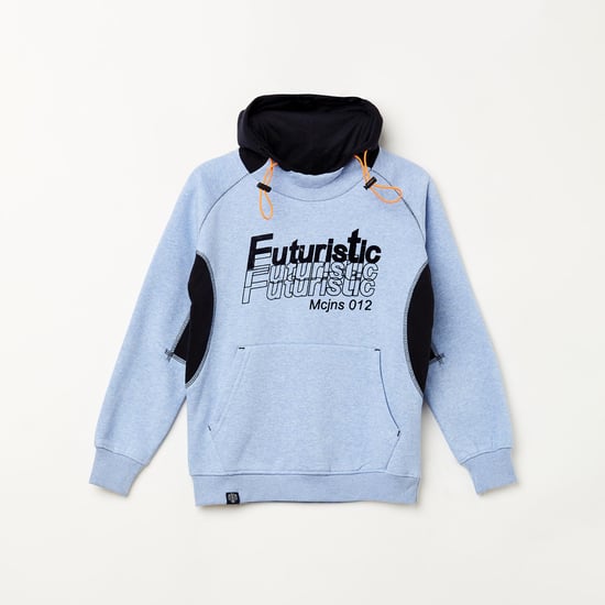 MONTE CARLO Boys Typographic Print Hoodie with Raglan Sleeves