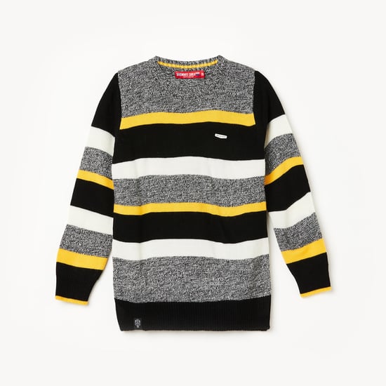 MONTE CARLO Boys Striped Crew Neck Sweater