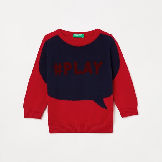 UNITED COLORS OF BENETTON Boys Textured Full Sleeves Sweater