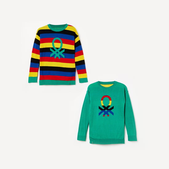 UNITED COLORS OF BENETTON Boys Textured Reversible Sweater
