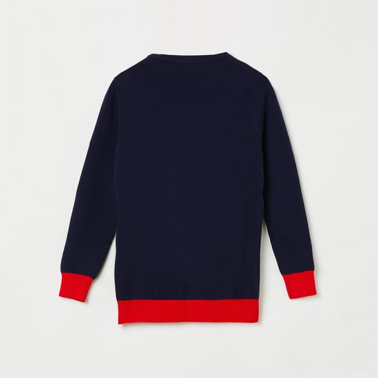 UNITED COLORS OF BENETTON Boys Quilted Colourblock Sweater