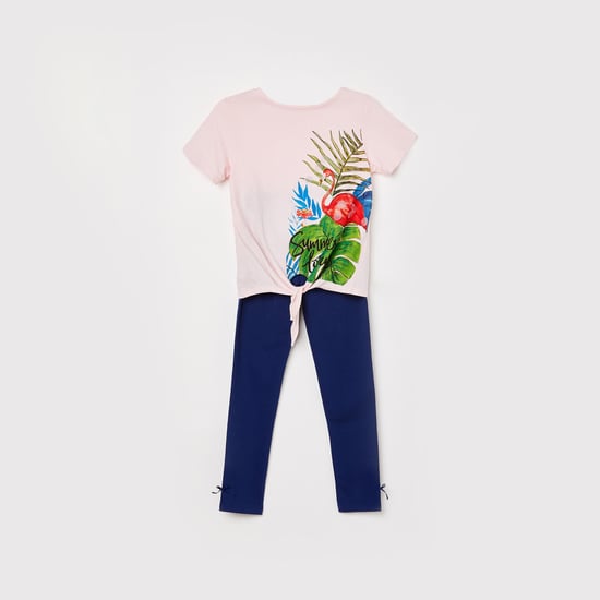 FAME FOREVER KIDS Girls Graphic Printed T-shirt with Leggings