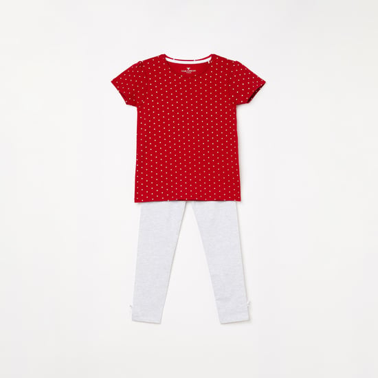 FAME FOREVER KIDS Girls Printed T-shirt and Solid Leggings