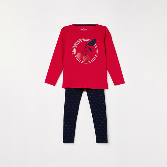 FAME FOREVER KIDS Girls Printed T-shirt with Leggings