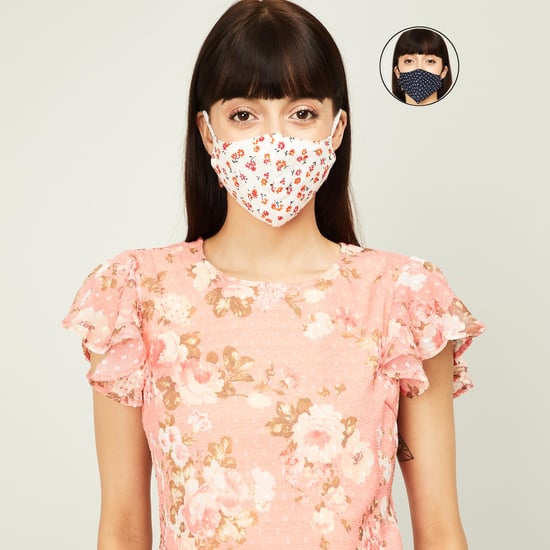 GINGER Women Printed Reusable Reversible Masks - Pack of 2