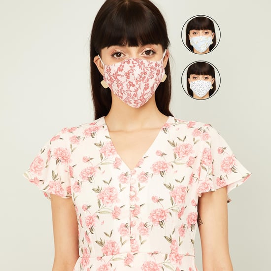 GINGER Women Printed Reusable Reversible Masks - Pack of 3
