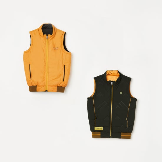 MONTE CARLO Boys Printed Reversible Gilet Jacket
