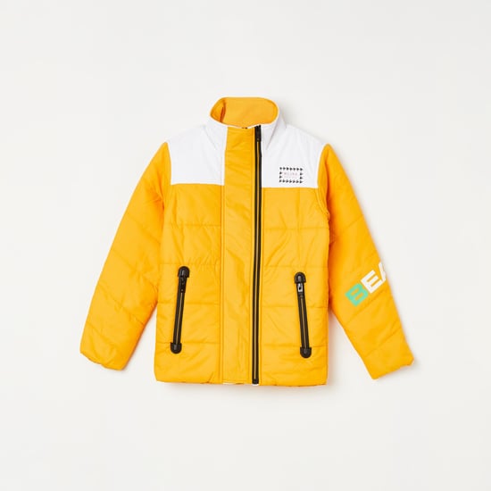MONTE CARLO Boys Colourblock Puffer Jacket with Zip Pockets