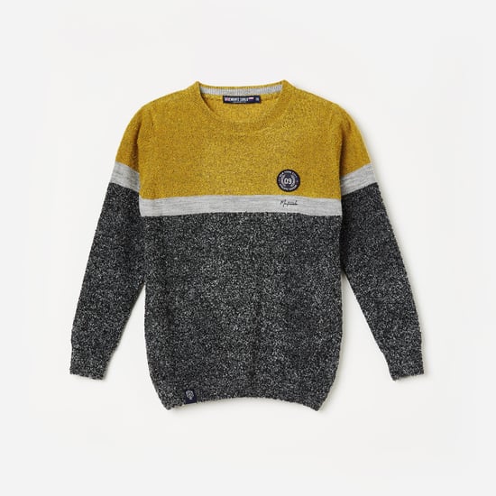 MONTE CARLO Boys Colourblocked Full Sleeves Sweater