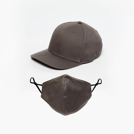 FREE AUTHORITY Men Solid Cap with Face Mask