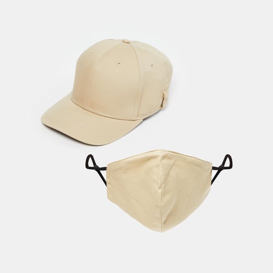 FREE AUTHORITY Men Solid Cap with Face Mask