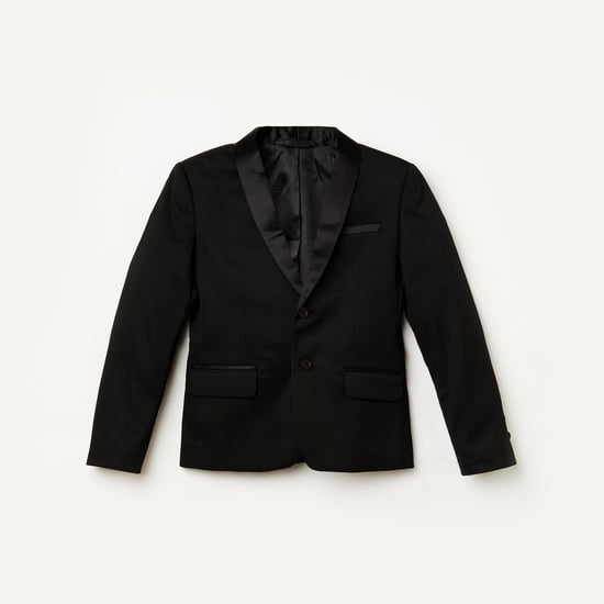 FAME FOREVER KIDS Boys Solid Regular Fit Tuxedo Blazer