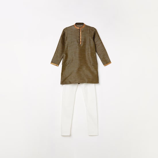 MELANGE Boys Printed Kurta with Elasticated Pyjama