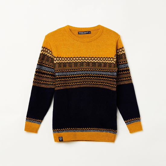 MONTE CARLO Boys Patterned Knit Colourblock Pullover