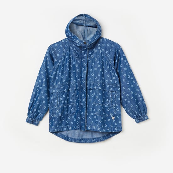 PEPE JEANS Girls Dyed Hooded Denim Jacket