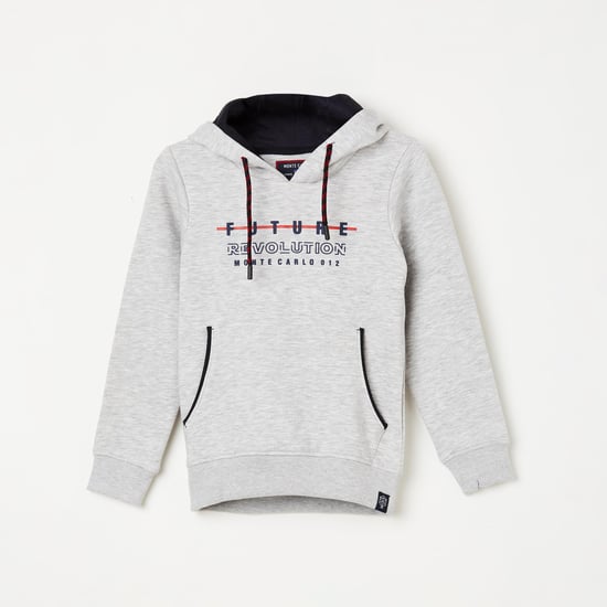 MONTE CARLO Boys Typographic Print Heathered Sweatshirt
