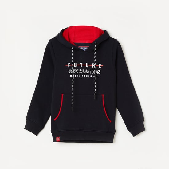 MONTE CARLO Boys Typographic Print Heathered Sweatshirt