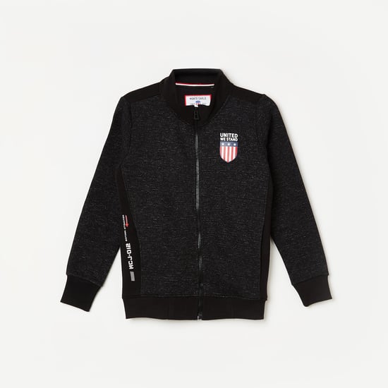 MONTE CARLO Boys Textured Zip-Front Sweatshirt