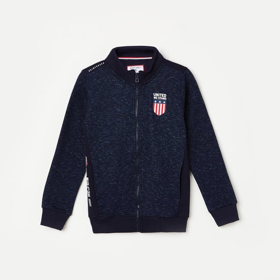 MONTE CARLO Boys Textured Zip-Front Sweatshirt