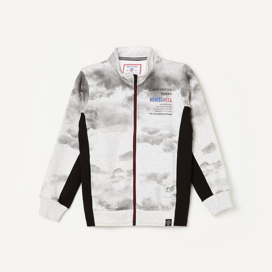 MONTE CARLO Boys Printed High-Neck Sweatshirt with Zip-Closure