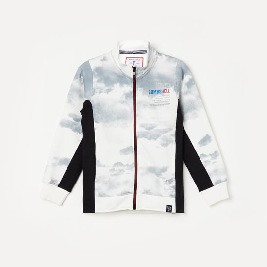 MONTE CARLO Boys Printed High-Neck Sweatshirt with Zip-Closure