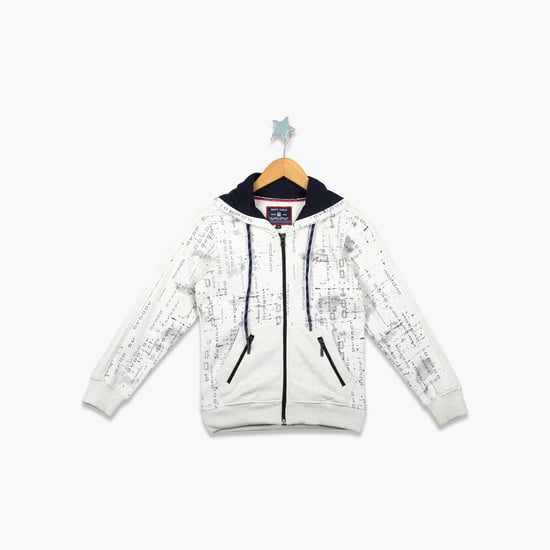 MONTE CARLO Boys Printed Zip-Front Hoodie