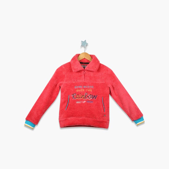 MONTE CARLO Girls Typographic Print Sweatshirt with Insert Pockets