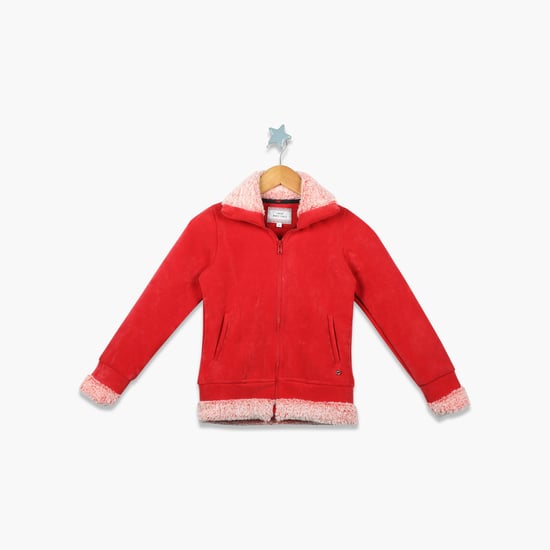 MONTE CARLO Girls Textured Zip-Front Sweatshirt