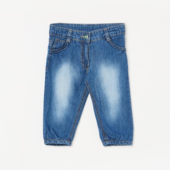 PEPPERMINT Girls Stonewashed Denim Capris
