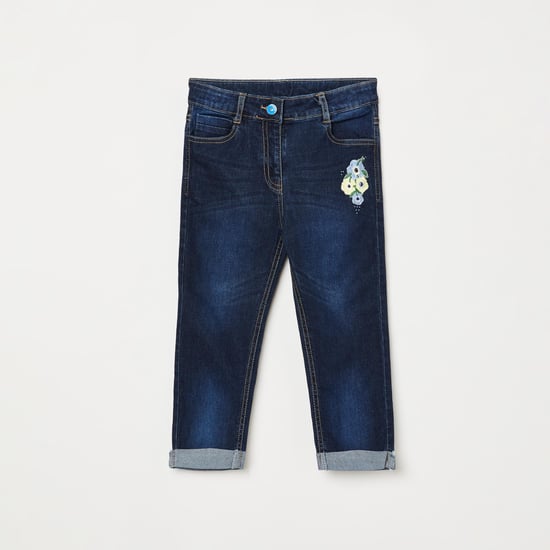 PEPPERMINT Girls Stonewashed Denim Capris