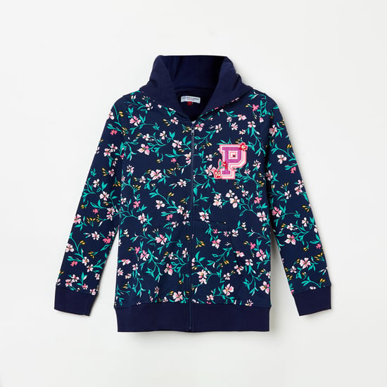 U.S. POLO ASSN. KIDS Girls Printed Hooded Sweatshirt