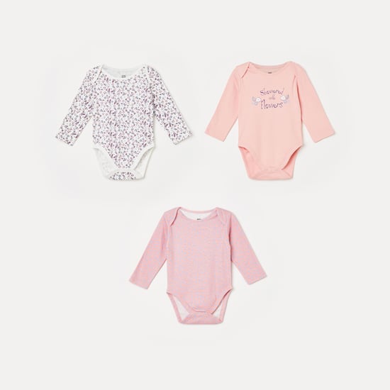FS MINI KLUB Printed Full Sleeves Bodysuit - Pack of 3