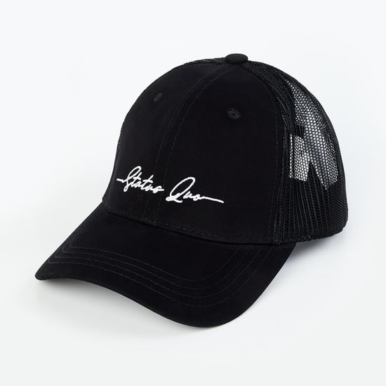 STATUS QUO Men Typographic Embroidered Cap