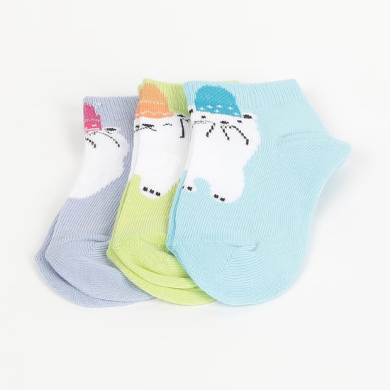FAME FOREVER Boys Patterned Ankle-Length Socks - Pair of 3